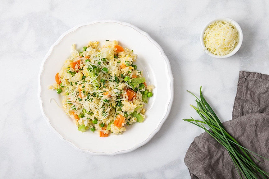 ilustrační obrázek: rizoto se zeleninou a vejci
